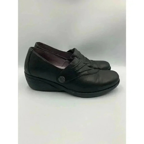 Dansko Aimee Womens Sz 41 US 10.5-11‎ Black Leather Active Wedge Pumps Heels - Picture 3 of 8